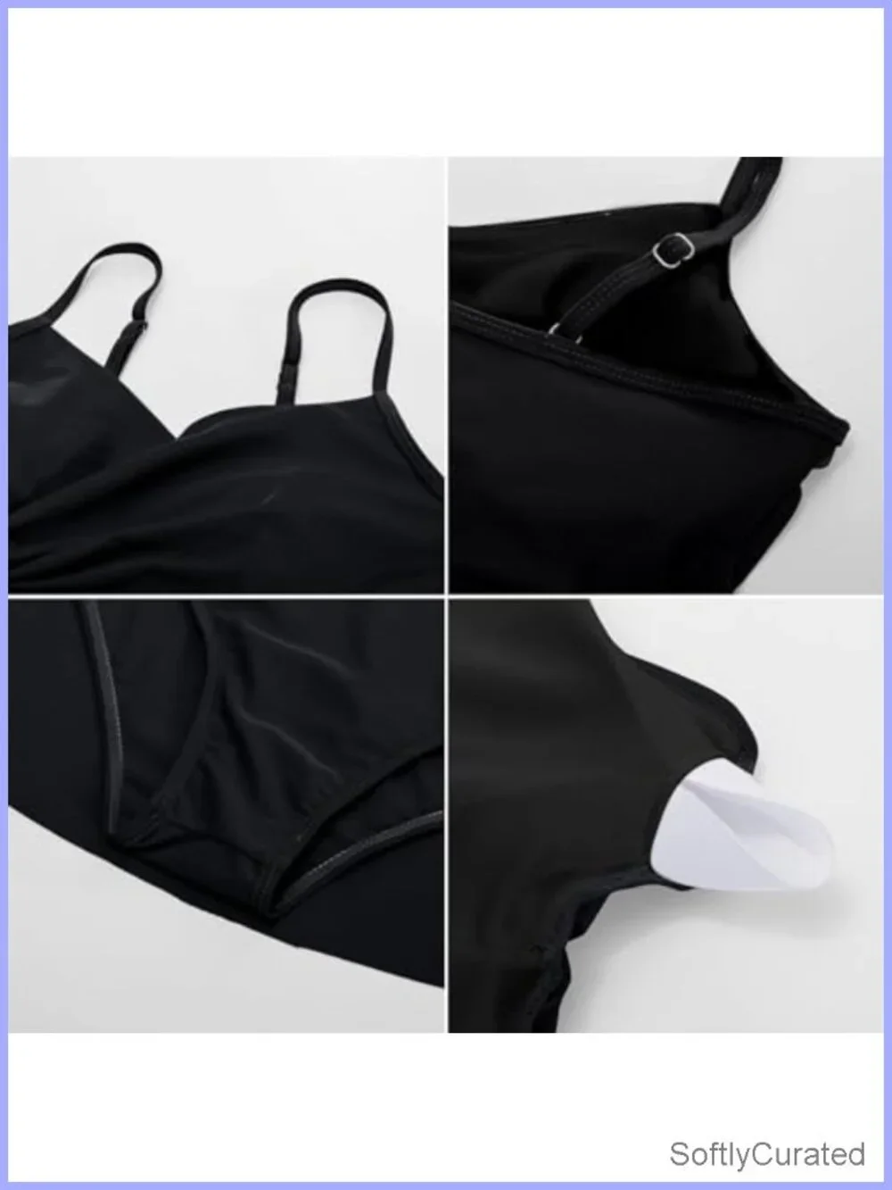 One Piece Swim Dress V Neck Tummy Control Beachwear Bathing Suit